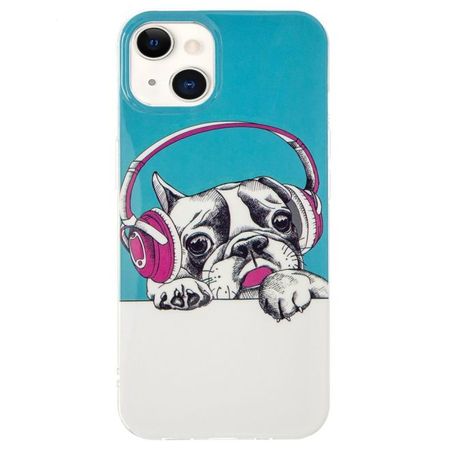 iPhone 15 Plus Handyhülle - Leuchtendes Case - Softcase Image Plastik Series - Hund mit Headset