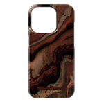 iDeal of Sweden - iPhone 15 Pro Hülle - Printed Case - Dark Amber Marble
