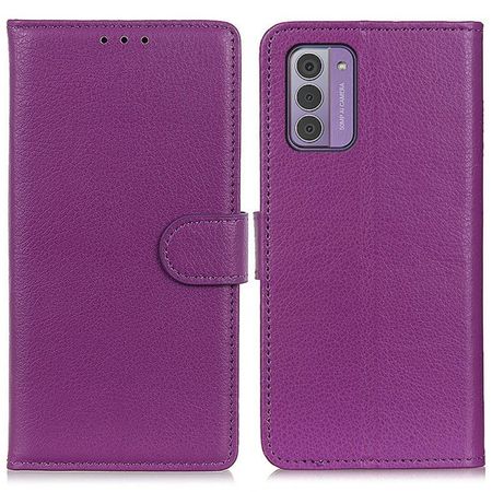 Nokia G42 Handy Hülle - Litchi Leder Bookcover Series - purpur