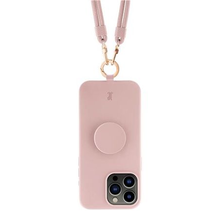 Just Elegance - iPhone 15 Hülle - inkl. Handykette und PopSockets abnehmbar - rosa