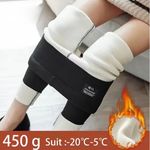 Gefütterte Winter Leggings (60-80 kg) - Flauschige Leggings mit Plüschfutter - Cuddly Series - schwarz