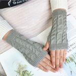 Strick Armstulpen (1 Paar) - Fingerlose Handschuhe - Warming Series - grau