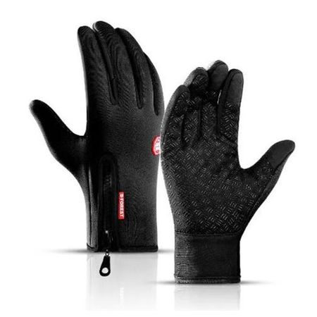 Outdoor Touch Handschuhe (Grösse L) - Wetterfeste Nylon Handschuhe - Forest Series - schwarz