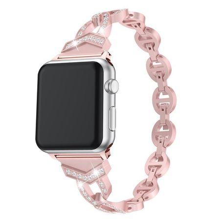 Apple Watch (49/46/45/44/42mm) Armband - kleine Glitzersteinen - Beauty Series - rosegold