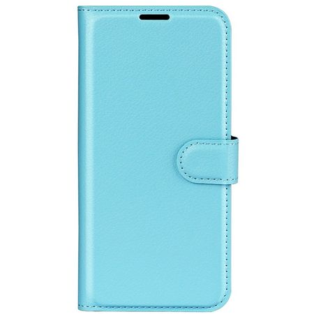 Samsung Galaxy S23 FE Handy Hülle - Litchi Leder Bookcover Series - blau