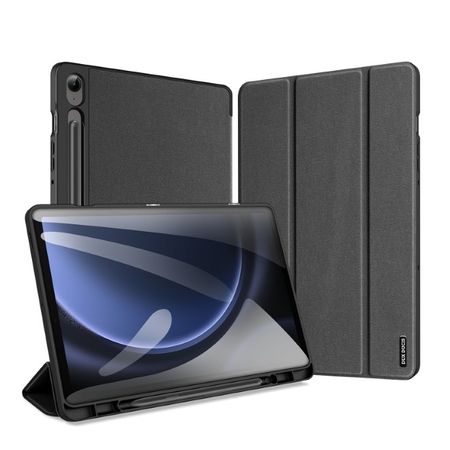 Dux Ducis - Samsung Galaxy Tab S9 FE Hülle - Leder Smart Flip Case - Domo Series - schwarz