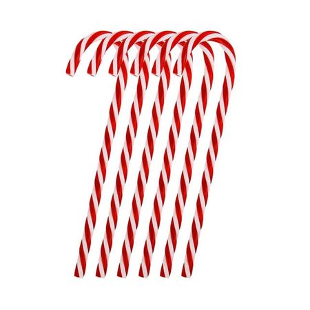 Weihnachtsdekoration Zuckerstangen (6er Set) - Süssigkeiten Stange - Candy Series - rot/weiss