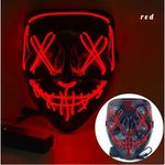 Purge Maske - LED-Maske aus Kunststoff - Halloween Verkleidung - Cleanup Series - rot