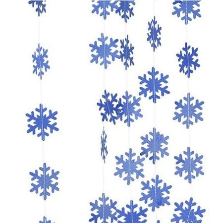 Schneeflocken Girlande (4m) - Weihnachtsdekoration - Coco Series - blau