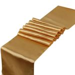 Tischläufer (30x275cm) - Tischtuch aus Polyester / Baumwolle - unifarben - Helena Series - gold