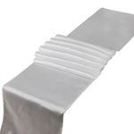 Tischläufer (30x275cm) - Tischtuch aus Polyester / Baumwolle - unifarben - Helena Series - weiss