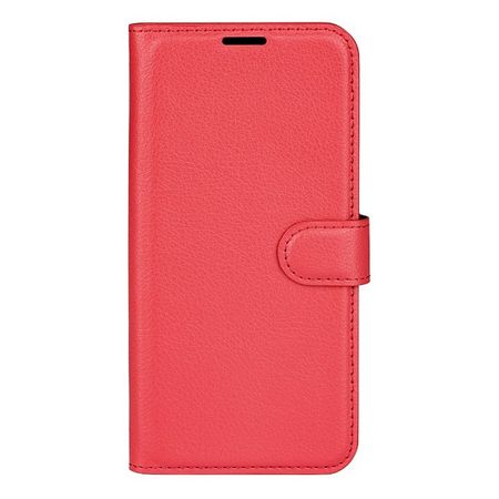 Sony Xperia 5 V Handy Hülle - Litchi Leder Bookcover Series - rot