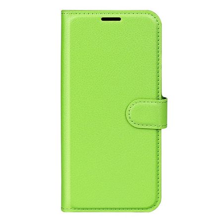 Sony Xperia 5 V Handy Hülle - Litchi Leder Bookcover Series - grün