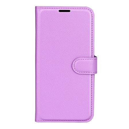 Sony Xperia 5 V Handy Hülle - Litchi Leder Bookcover Series - purpur