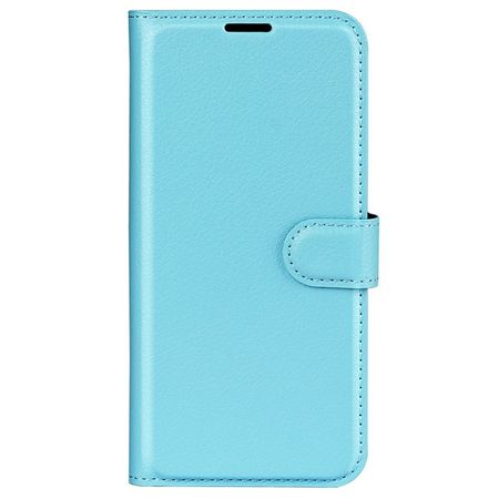 Samsung Galaxy A25 5G Handy Hülle - Litchi Leder Bookcover Series - blau