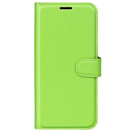 Samsung Galaxy A25 5G Handy Hülle - Litchi Leder Bookcover Series - grün