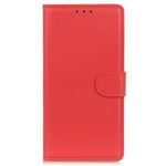 Samsung Galaxy S24 Ultra Handy Hülle - Litchi Leder Bookcover Series - rot