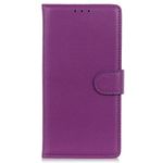 Samsung Galaxy S24 Handy Hülle - Litchi Leder Bookcover Series - purpur