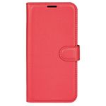 Xiaomi Redmi Note 13 5G Handy Hülle - Litchi Leder Bookcover Series - rot