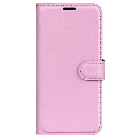 Xiaomi Redmi Note 13 5G Handy Hülle - Litchi Leder Bookcover Series - rosa