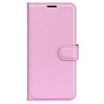 Xiaomi Redmi Note 13 5G Handy Hülle - Litchi Leder Bookcover Series - rosa