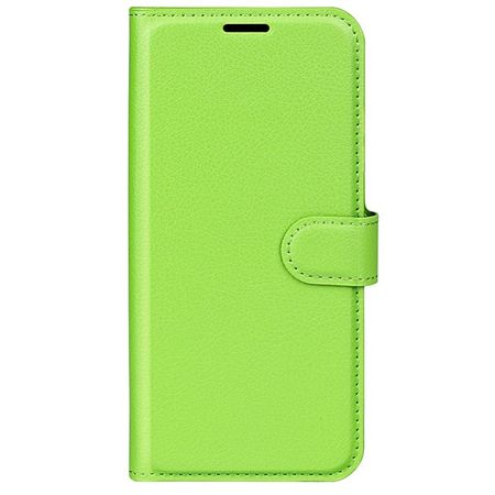 Xiaomi Redmi Note 13 5G Handy Hülle - Litchi Leder Bookcover Series - grün