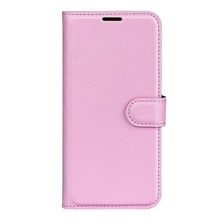 Xiaomi Redmi Note 13 Pro+ Handy Hülle - Litchi Leder Bookcover Series - rosa