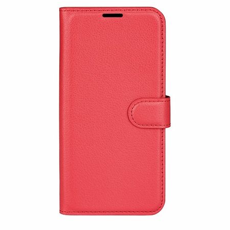 Xiaomi Redmi Note 13 Pro+ Handy Hülle - Litchi Leder Bookcover Series - rot