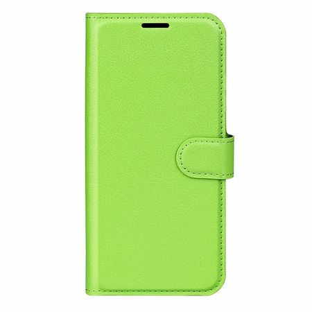 Xiaomi Redmi Note 13 Pro+ Handy Hülle - Litchi Leder Bookcover Series - grün