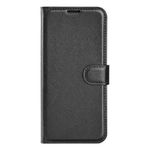 Xiaomi Redmi Note 13 Pro 5G Handy Hülle - Litchi Leder Bookcover Series - schwarz