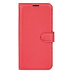 Xiaomi Redmi Note 13 Pro 5G Handy Hülle - Litchi Leder Bookcover Series - rot