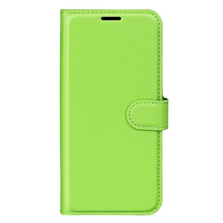 Xiaomi Redmi Note 13 Pro 5G Handy Hülle - Litchi Leder Bookcover Series - grün