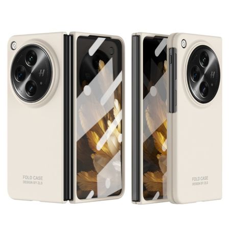 OnePlus Open Handy Hülle - Hardcase aus Polycarbonat und gehärtetem Glas - beige