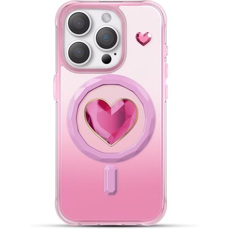Kingxbar - iPhone 15 Pro MagSafe Schutzhülle - Eternity Series - Crystal Dream - pink