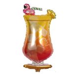 Folienballon Cocktail Glas (83x39 cm) - Luftballon - Partydekoration - pink/gelb