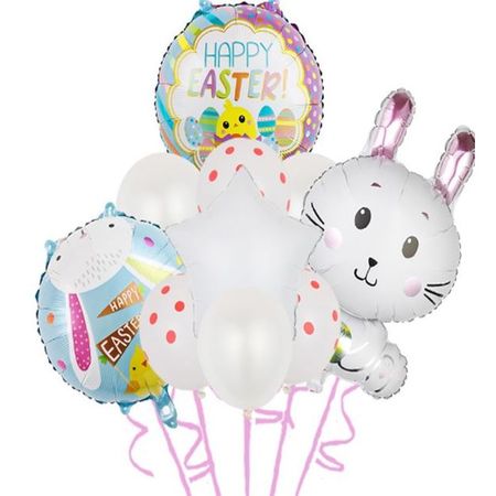 Luftballon Set für Ostern (10-tlg.) - Latex- und Folienballons - Osterdeko - Aidan Series - weiss