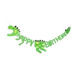 Happy Birthday Dinosaurier Girlande - Geburtstagsparty Dekoration - Noah Series - gürn