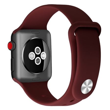 Apple Watch (41/40/38mm) Silikon Armband - Snap Series - weinrot