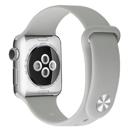 Apple Watch (49/45/44/42mm) Silikon Armband - Snap Series - hellgrau