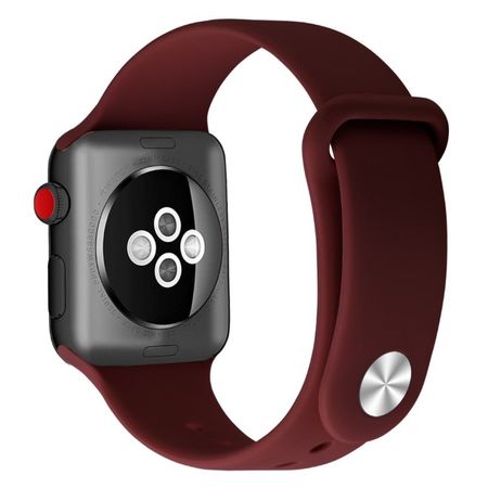 Apple Watch (49/46/45/44/42mm) Silikon Armband - Snap Series - weinrot