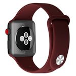 Apple Watch (49/45/44/42mm) Silikon Armband - Snap Series - weinrot