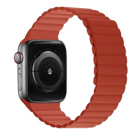 Apple Watch (49/45/44/42mm) Magnetisches Silikon Armband - Dual Color Series - rot