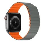 Apple Watch (49/45/44/42mm) Magnetisches Silikon Armband - Dual Color Series - grau/orange