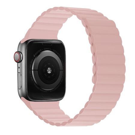 Apple Watch (41/40/38mm) Magnetisches Silikon Armband - Dual Color Series - rosa