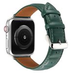 Apple Watch (49/45/44/42mm) Echtleder Armband - Genuine Series - dunkelgrün