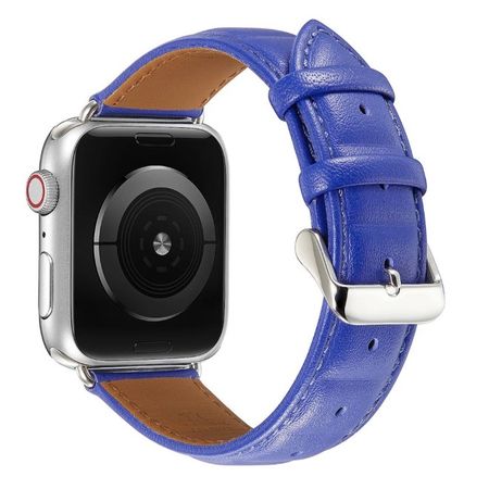 Apple Watch (49/45/44/42mm) Echtleder Armband - Genuine Series - blau