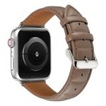 Apple Watch (49/46/45/44/42mm) Echtleder Armband - Genuine Series - grau