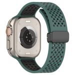 Apple Watch (41/40/38mm) Silikon Armband - Dot Series - olivegrün/schwarz