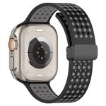 Apple Watch (49/45/44/42mm) Silikon Armband - Dot Series - schwarz/grau