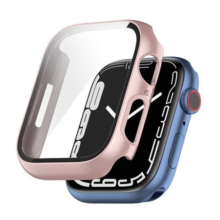 Apple Watch (45mm) Polycarbonat Case mit gehärtetem Glas - Frame Series - rosegold